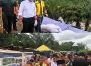 Gubenur Sumatra selatan hermanderu meninjau secara langsung lokasi bencana tanah longsor