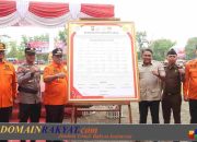 Polres Banyuasin Bersama Pemkab Banyuasin Apel Gelar Pasukan dan Simulasi Penanganan Karhutla