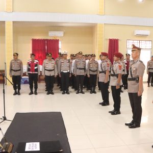 Kapolres Banyuasin Pimpin serah terima jabatan di aula sanika satyawada