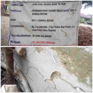 Pondasi Retak, Mutu Dipertanyakan! Warga Sukamerindu Protes Pembangunan SD Negeri 09 Diduga Asal Jadi