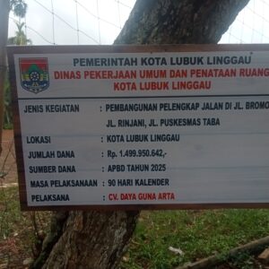 Proyek Jalan di Lubuk Linggau Diduga Tak Sesuai Spesifikasi, Pekerjaan Siring Mulai Rusak