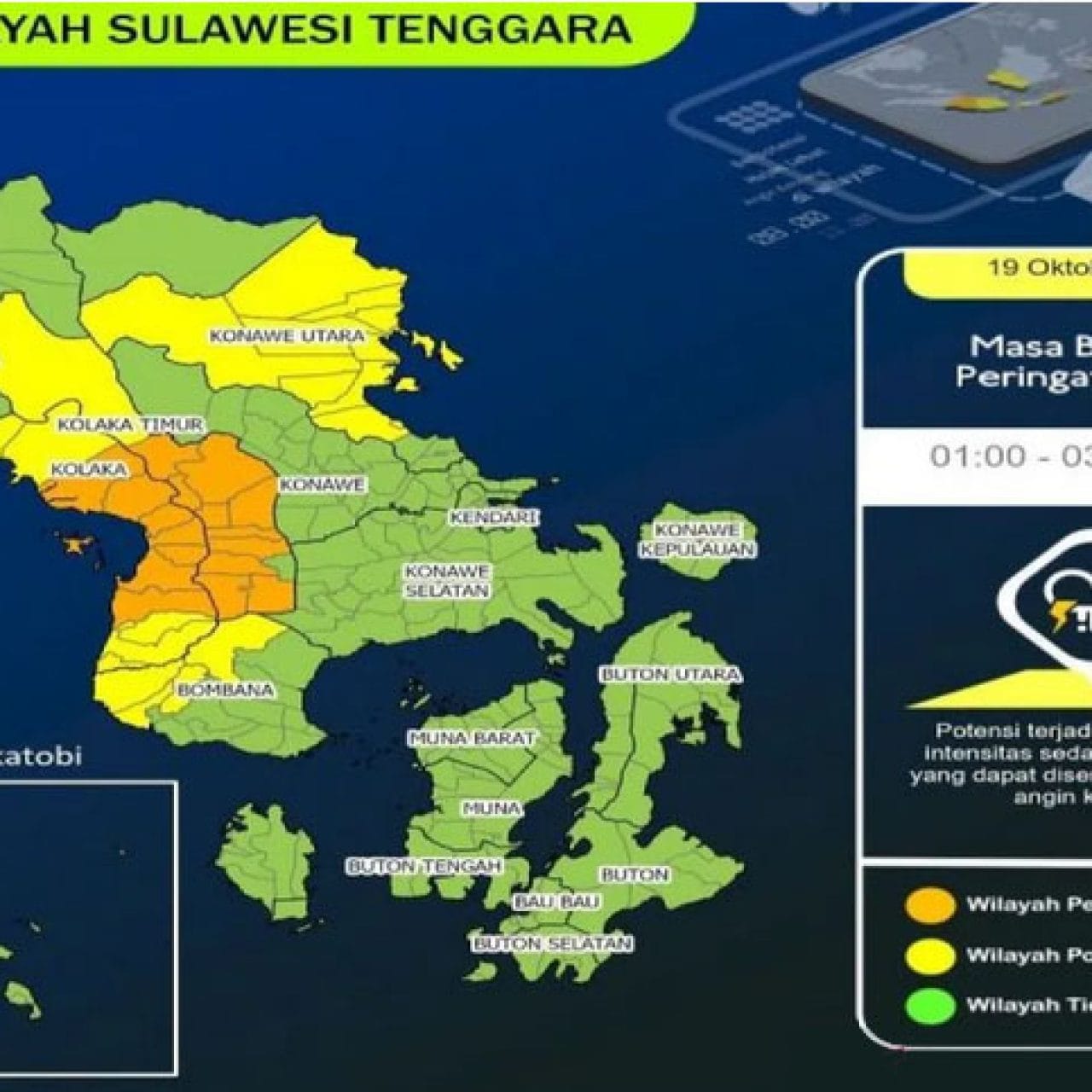 BMKG memprediksi Kabupaten Kolaka dan Kolaka Timur akan mulai hujan