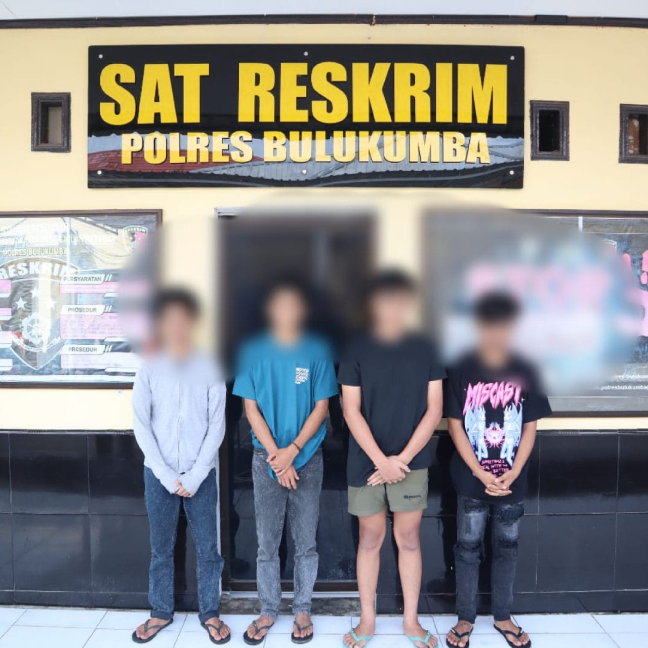Keempat Terduga Pelaku Penganiayaan Remaja di Kindang Diamankan Polisi.