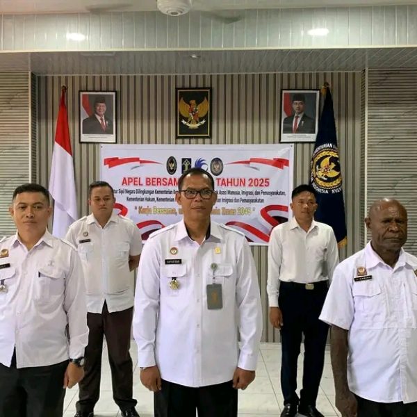 Lapas Nabire Ikuti  Apel  Awal Tahun 2025 Bersama MENKO KUMHAM Imipas