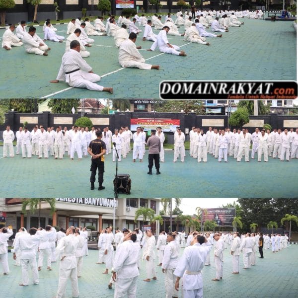 Tingkatkan Kesiapan di Lapangan, Polresta Banyuwangi Gelar Latihan Bela Diri Rutin