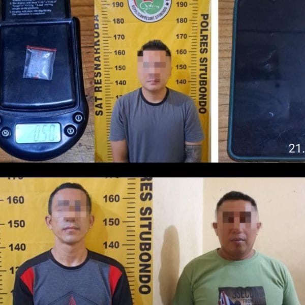 Polres Situbondo Ungkap Kasus Narkoba, Berhasil Amankan 3 Tersangka Pengedar dan 4,21 gram Sabu