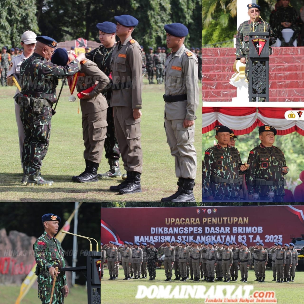 Dankorbrimob Polri Hadiri Upacara Penutupan Dikbangspes Dasar Brimob Mahasiswa STIK Angkatan 83
