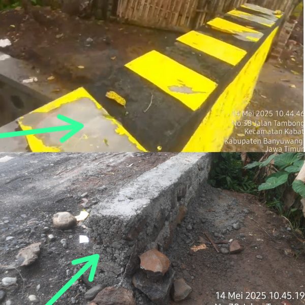 Pembangunan Jembatan di Jalan Tambong Diduga Dikerjakan Asal-asalan, Baru “Seumur Jangung” Cat Sudah Melupas