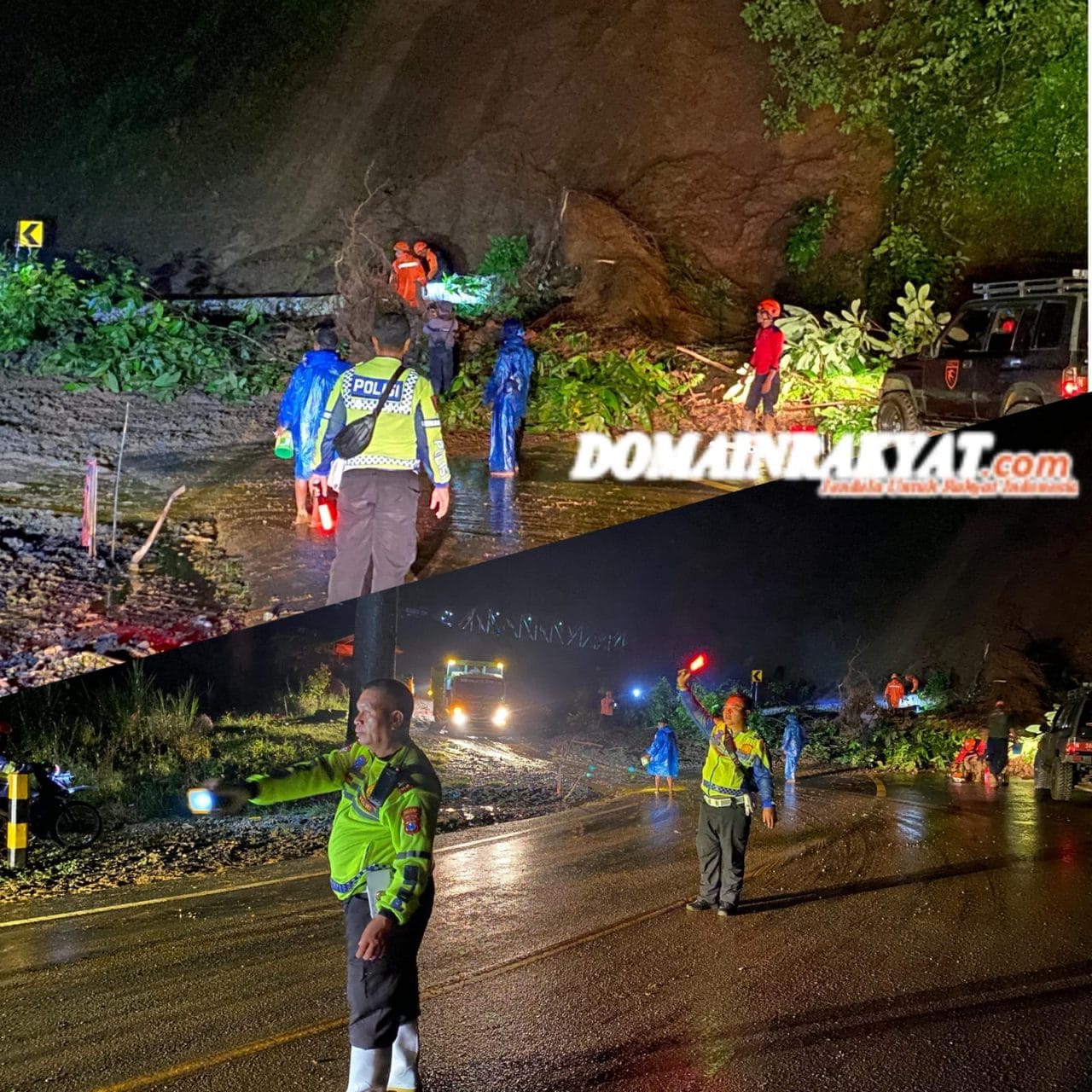 Longsor di Piket Nol, Satlantas Polres Lumajang Terapkan Pengalihan Arus
