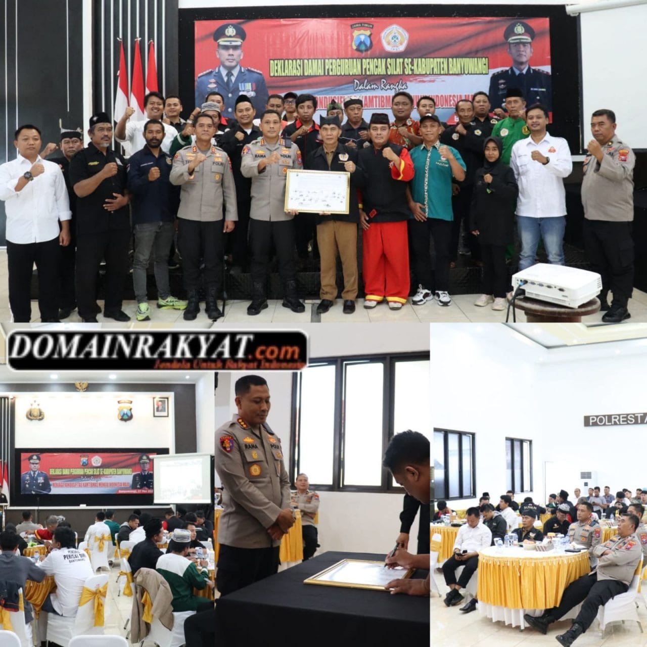 Perguruan Silat di Banyuwangi Deklarasi Damai, Polresta Banyuwangi Komitmen Jaga Kamtibmas