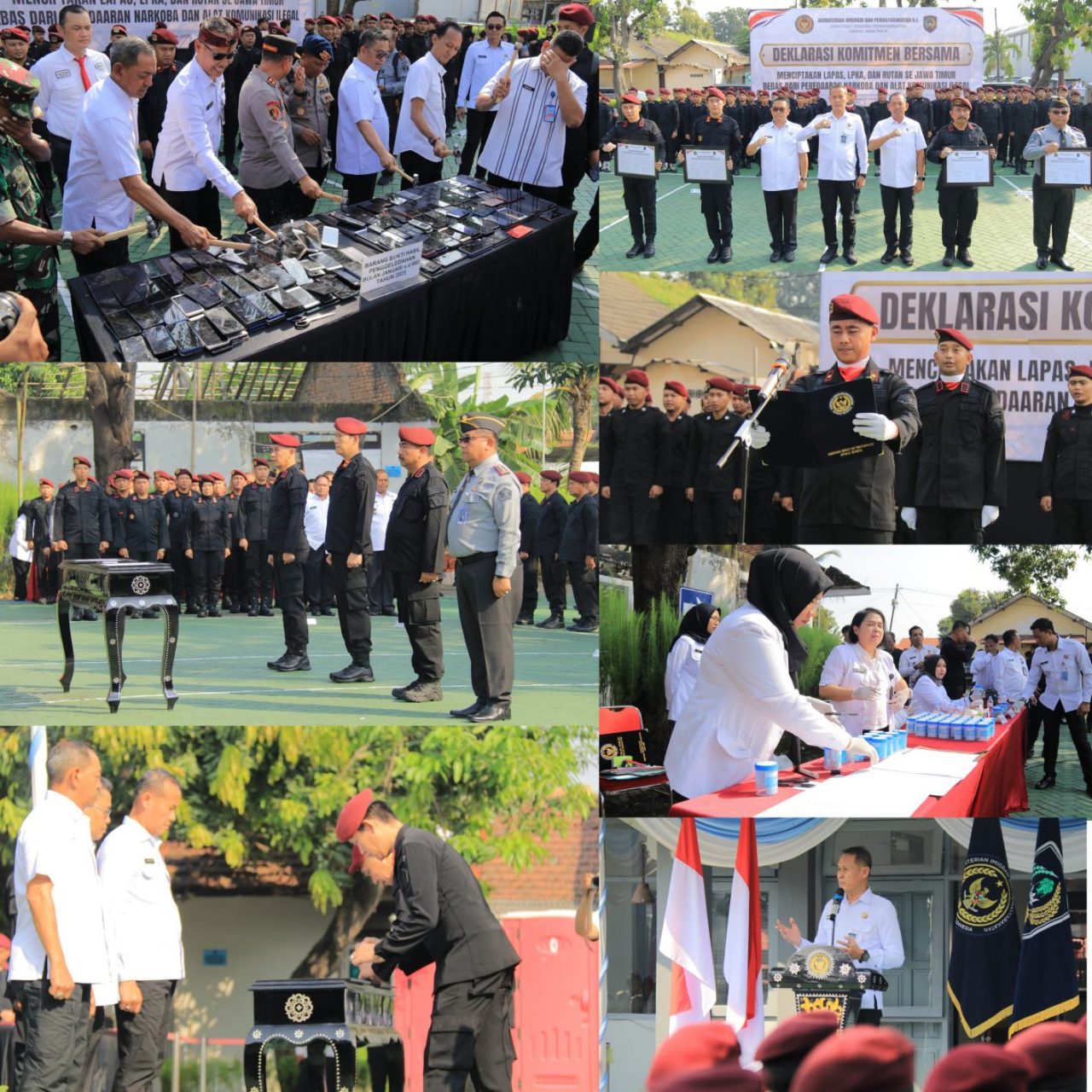 Kanwil Ditjen Pemasyarakatan Jawa Timur Deklarasikan Komitmen Bersama Wujudkan Lapas dan Rutan Bersih dari Narkoba dan HP Ilegal