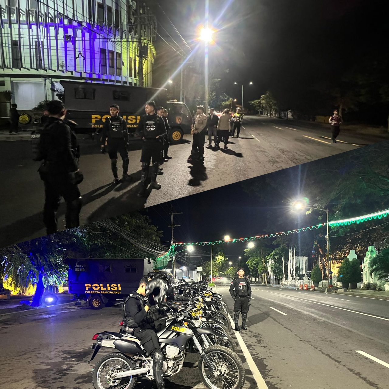 Jaga Keamanan Malam Hari, Polresta Banyuwangi Gelar KRYD Patroli Skala Besar