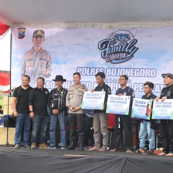 Perkuat Silaturahmi Jelang Suroan, Polres Bojonegoro Gelar Gathering Lomba Mancing Bersama Pesilat