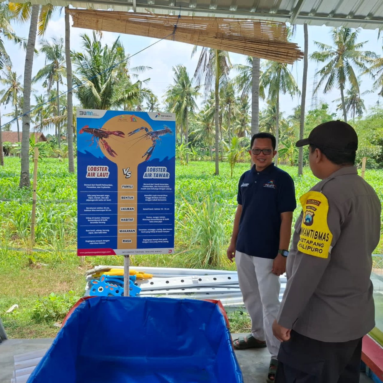 Sukseskan Program Ketahanan Pangan Presiden Prabowo Subianto, Polresta Banyuwangi Galakkan Program Pekarangan Bergizi Budidaya Udang Air Tawar