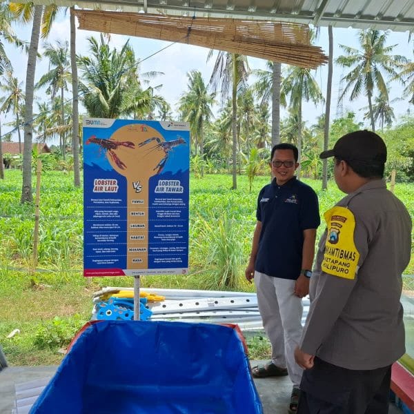 Sukseskan Program Ketahanan Pangan Presiden Prabowo Subianto, Polresta Banyuwangi Galakkan Program Pekarangan Bergizi Budidaya Udang Air Tawar