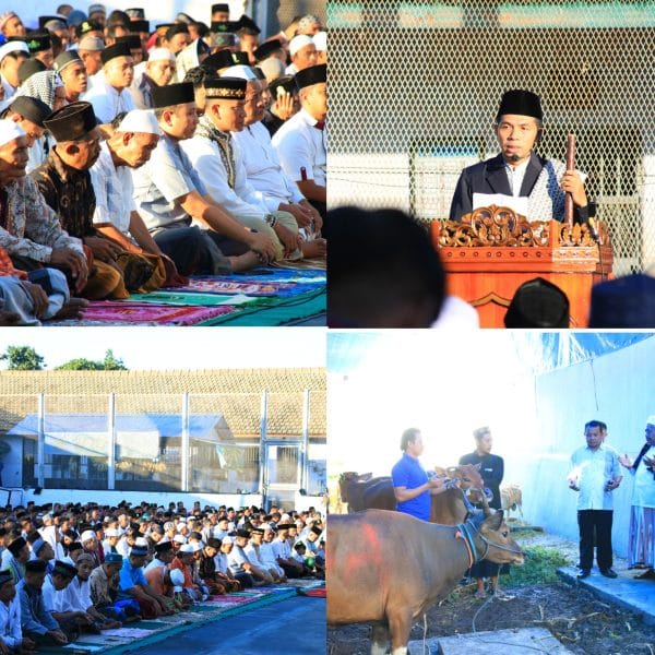 Hari Raya Idul Adha, Warga Binaan Lapas Banyuwangi Laksanakan Sholat Id dan Pemotongan Hewan Qurban
