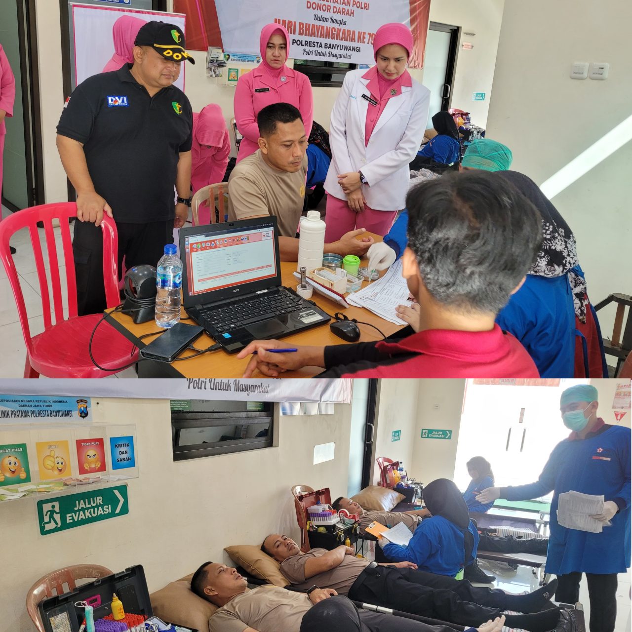 Peringati Hari Bhayangkara ke-79, Polresta Banyuwangi Gelar Donor Darah hingga Vaksin Influenza