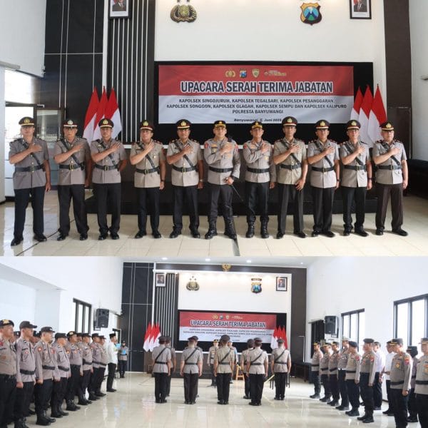 Kapolresta Banyuwangi pimpin Serah terima jabatan Kapolsek Jajaran Berlangsung Khidmat dan Lancar