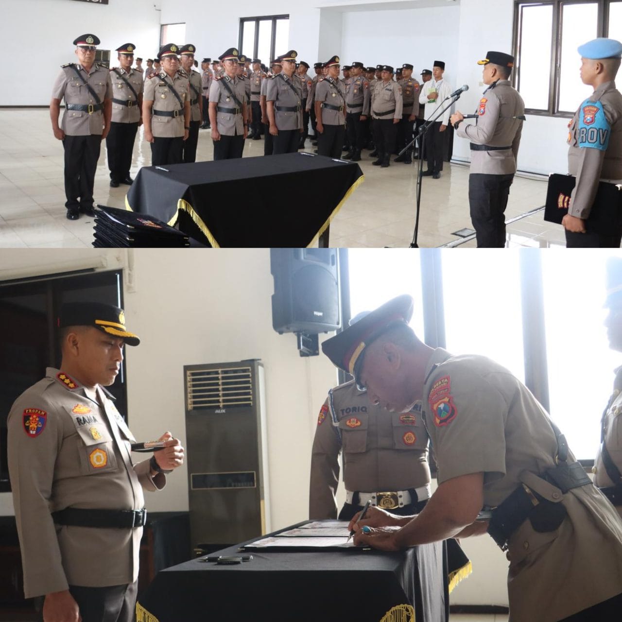 Kapolresta Banyuwangi pimpin Serah terima jabatan Kapolsek Jajaran Berlangsung Khidmat dan Lancar