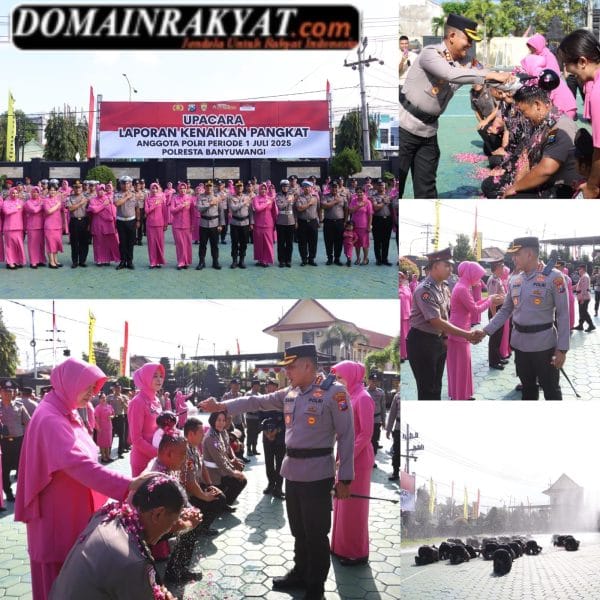 54 Personel Naik Pangkat, Polresta Banyuwangi Gelar Upacara Kenaikan Pangkat Polri   