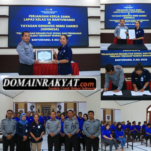 Lapas Kelas IIA Banyuwangi Teken Perjanjian Kerja Sama dengan Yayasan GENNESA untuk Rehabilitasi Sosial Warga Binaan