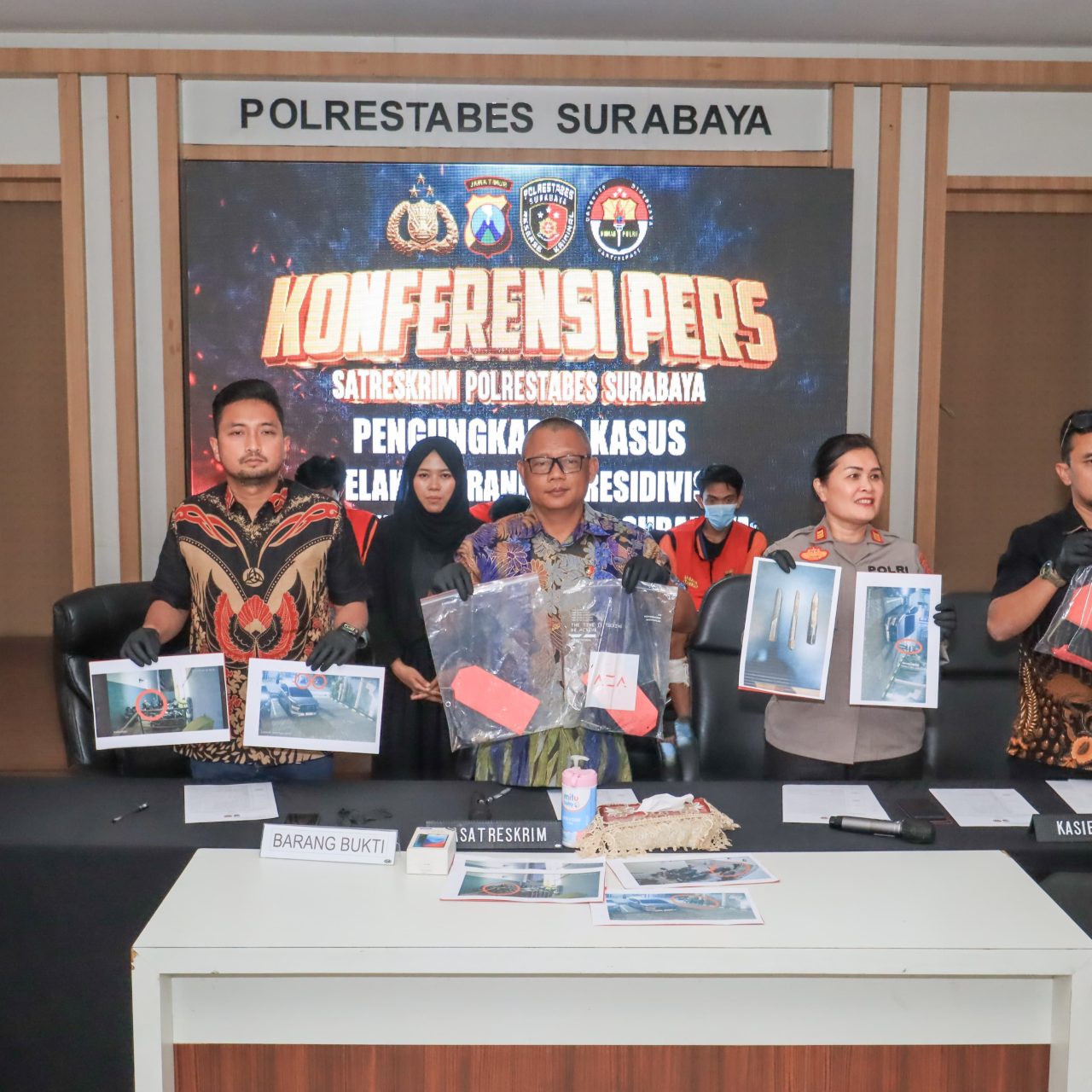 Polrestabes Surabaya Kembali Berhasil Amankan 3 Tersangka Spesialis Curanmor