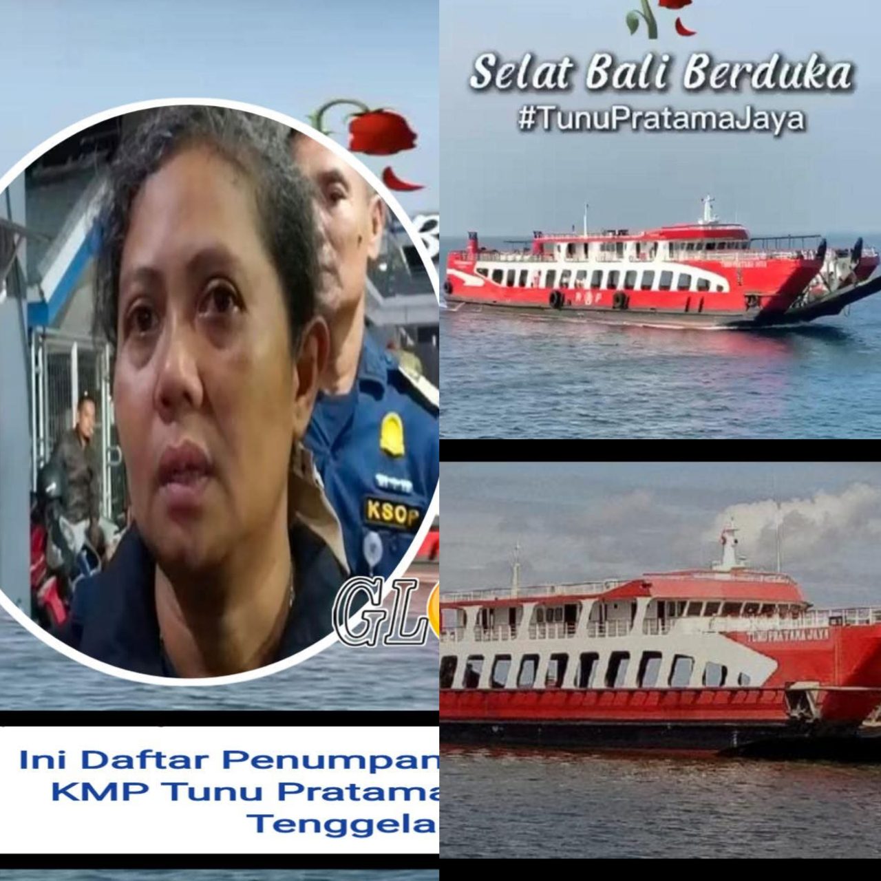 KMP. Tunu Pratama Jaya Terbalik di Selat Bali, Diduga Akibat Kebocoran di Ruang Mesin