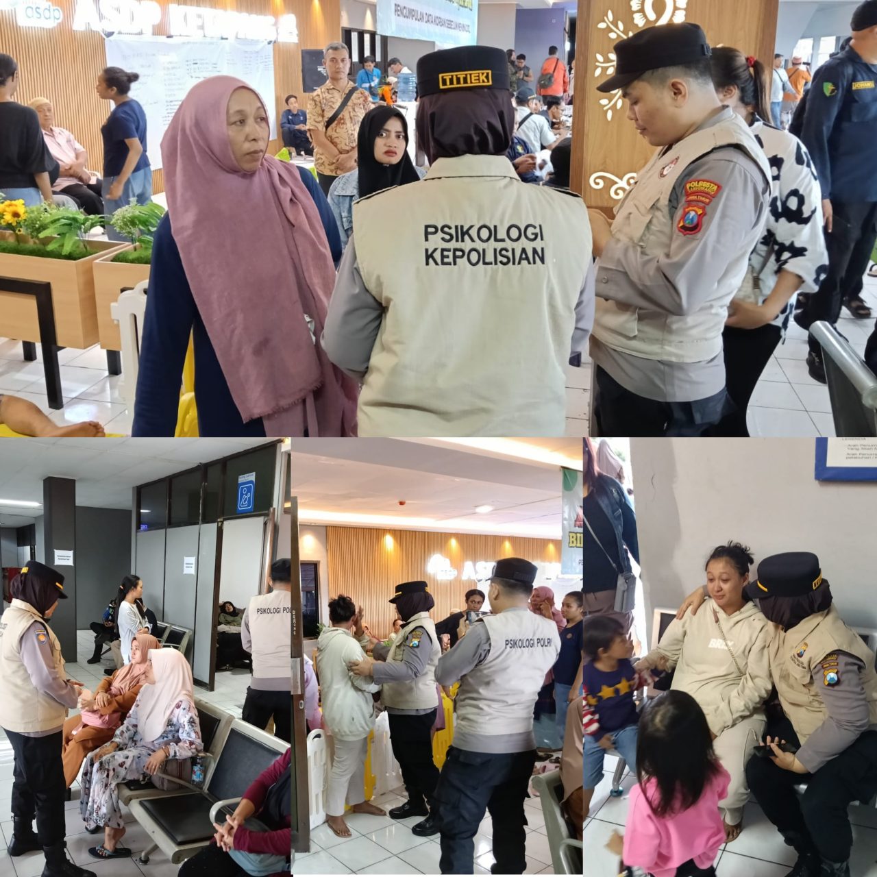 Polresta Banyuwangi terjunkam team Psikologi; Dampingi Korban Selamat KMP Tunu Pratama Jaya, Lakukan Trauma Healing   