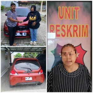 Penggelapan Mobil Bermodus Identitas Palsu, Ibu Rumah Tangga Digelandang Ke Polsek Gedong Tataan