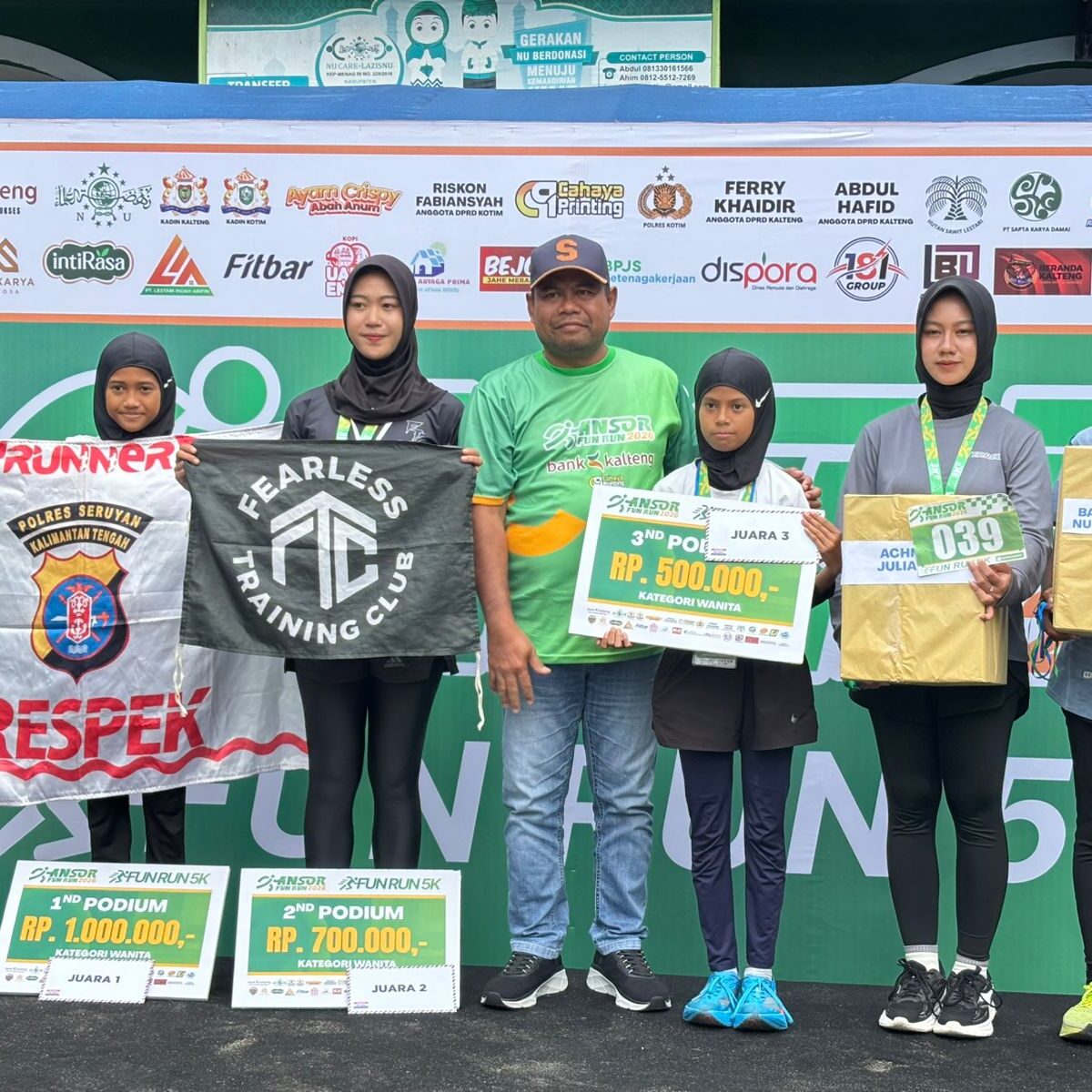 Atle Binaan Polres Seruyan Sapu Bersih Podium di Anshor Fun Run Sampit.