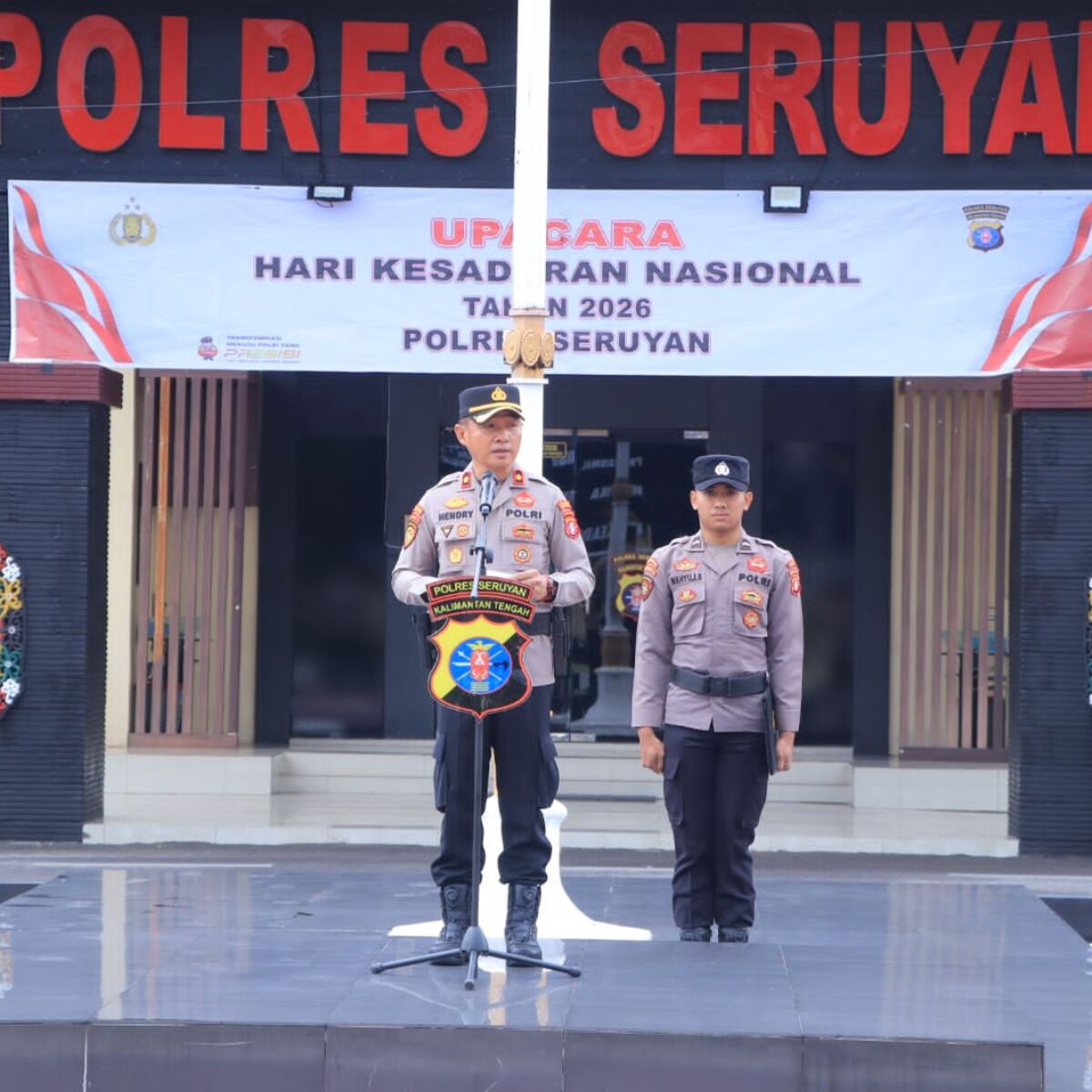 KOKOHKAN JIWA NASIONALISME: Polres Seruyan Gelar Upacara Hari Kesadaran Nasional Februari 2026.