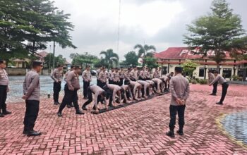 Asah Kemampuan Pengamanan, Personel Sat Samapta Polres Pesawaran Gelar Latihan Dalmas Intensif