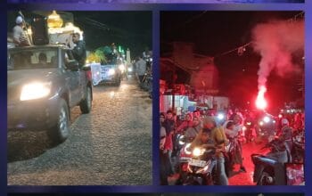 Lomba pawai Takbir Keliling Idul Fitri 1 Syawal 1447 H. Menggemakan Takbir Menyambut Kemenangan di Kecamatan Hanau.