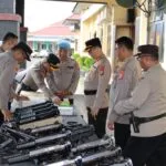 Kapolres Seruyan Pimpin Pengecekan Senpi dan Amunisi Inventaris Polres Seruyan