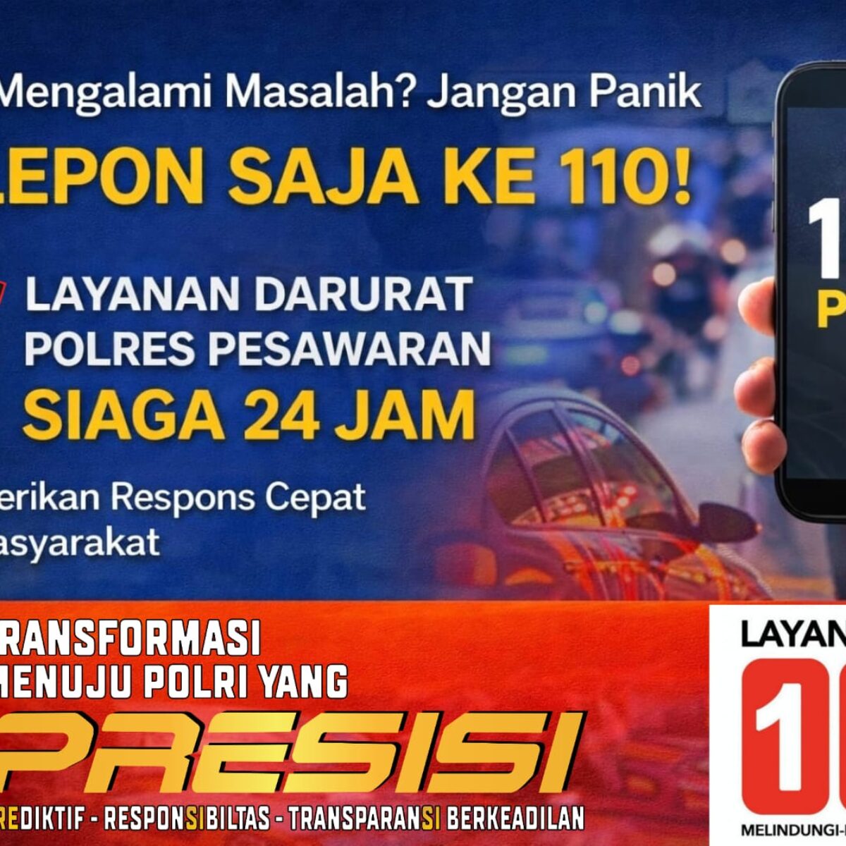 Polres Pesawaran Pastikan Layanan 110 Aktif 24 Jam, Laporan Warga Siap Ditindaklanjuti