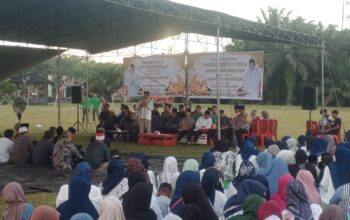 Polsek Danau Sembuluh Amankan Safari Ramadhan Bupati Seruyan di Desa Selunuk.