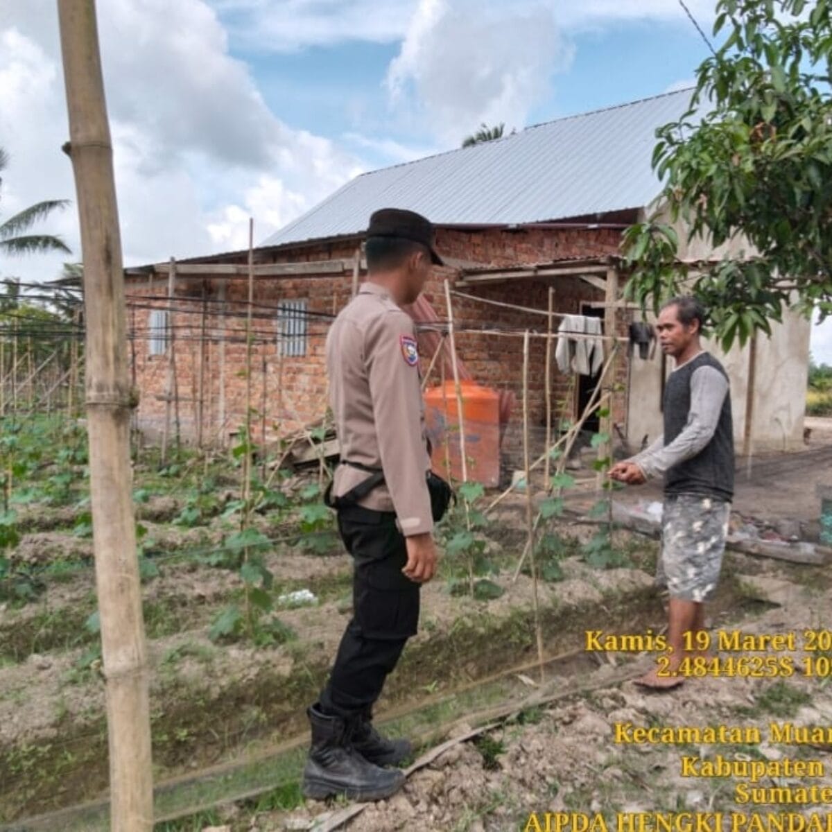 BHABINKAMTIBMAS POLSEK MUARA PADANG GERAKKAN MASYARAKAT MENUJU SWASEMBADA PANGAN DI DESA REJOSARI