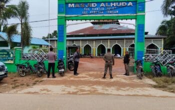 Polsek Seruyan Tengah Amankan Shalat Idul Fitri 1447 H di Masjid Al-Huda Rantau Pulut.