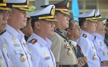 Wujudkan Sinergitas, Kapolres Pesawaran Hadiri Sertijab Danlanal Lampung di Mako Caligi