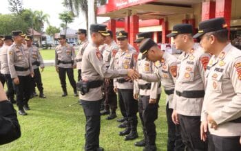 Suasana Kekeluargaan Warnai Apel Pagi dan Halal Bihalal Polres Banyuasin