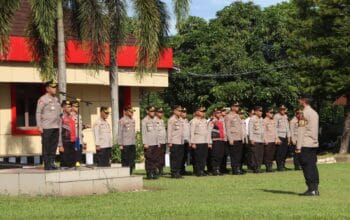 Apel Pagi, Wakapolres Banyuasin Tekankan Pentingnya Moto Kapolda Sumsel dan Kedisiplinan Personel