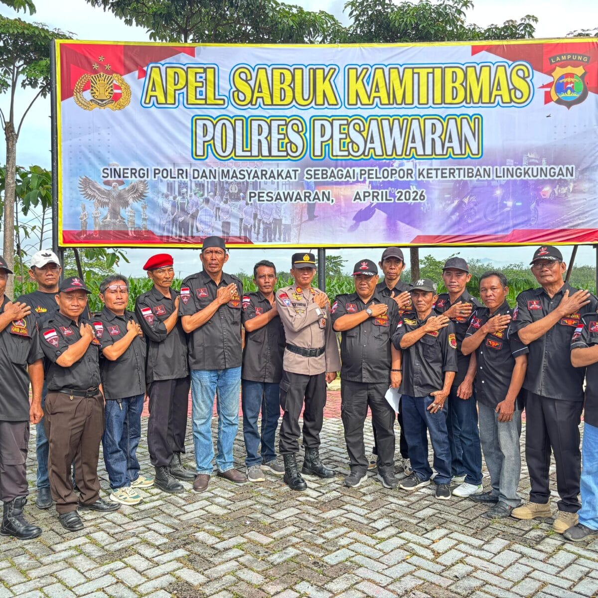 Perkuat Sinergi, DPC GRIB JAYA Pesawaran Hadiri Apel Sabuk Kamtibmas di Polres Pesawaran