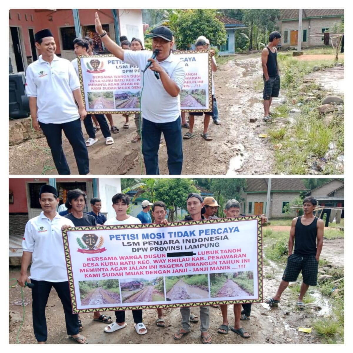 PETISI MOSI TIDAK PERCAYA: LSM PENJARA DAN WARGA DUSUN LUBUK TANOH TUNTUT PERBAIKAN JALAN RUSAK PARAH