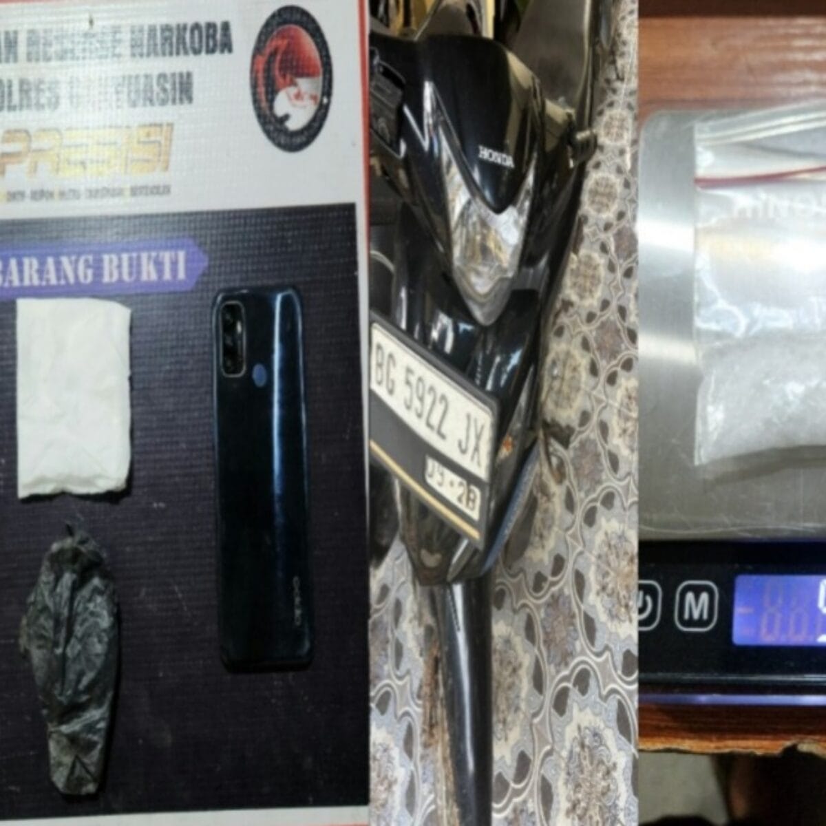 Ungkap Kasus Narkotika di Pinggir Jalan Desa Biyuku, Satresnarkoba Polres Banyuasin Amankan Kurir Sabu 5,35 Gram