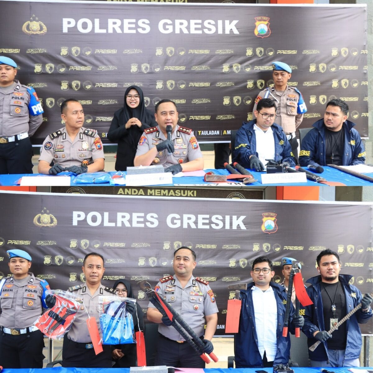 Polres Gresik Amankan Komplotan Residivis Pencuri Kabel PLN Lintas Daerah