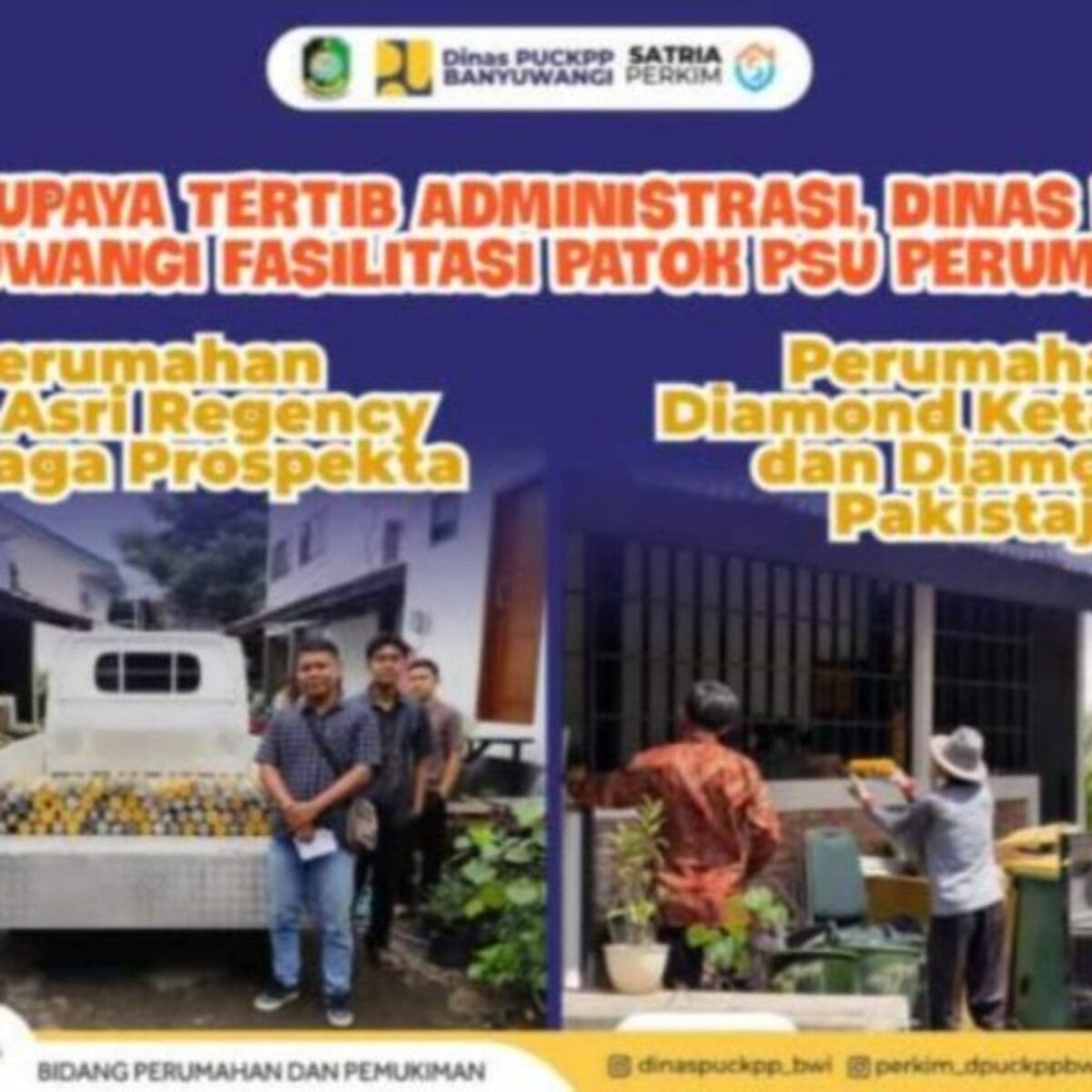 Tertib Administrasi Perumahan, DPU CKPP Banyuwangi Bagikan Patok PSU ke Developer