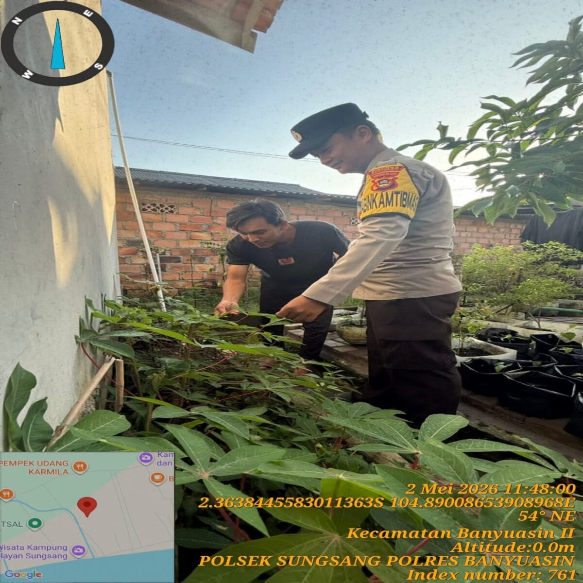 Wujudkan Ketahanan Pangan, Bhabinkamtibmas Polsek Banyuasin II Aipda Andrianto Gerakkan P2B di Desa Muara Sungsang