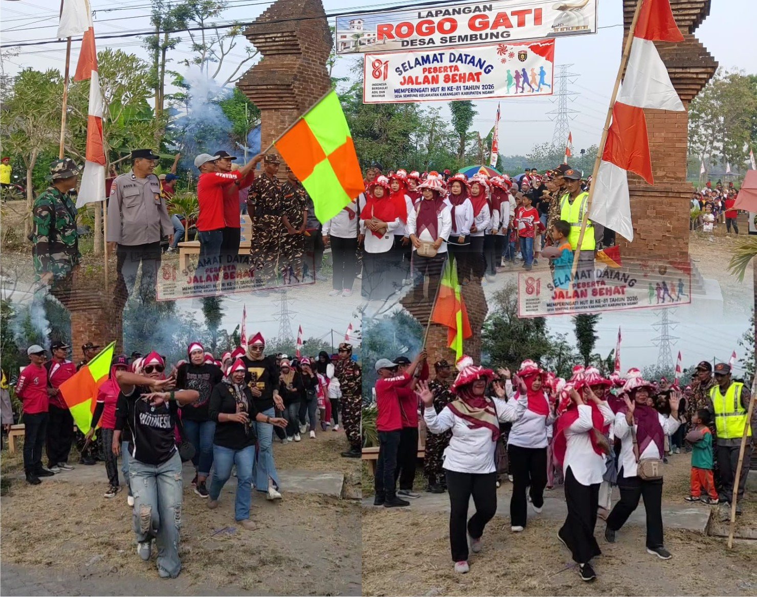 jalan sehat HUT-RI ke 81 Desa Sembung, Ngawi